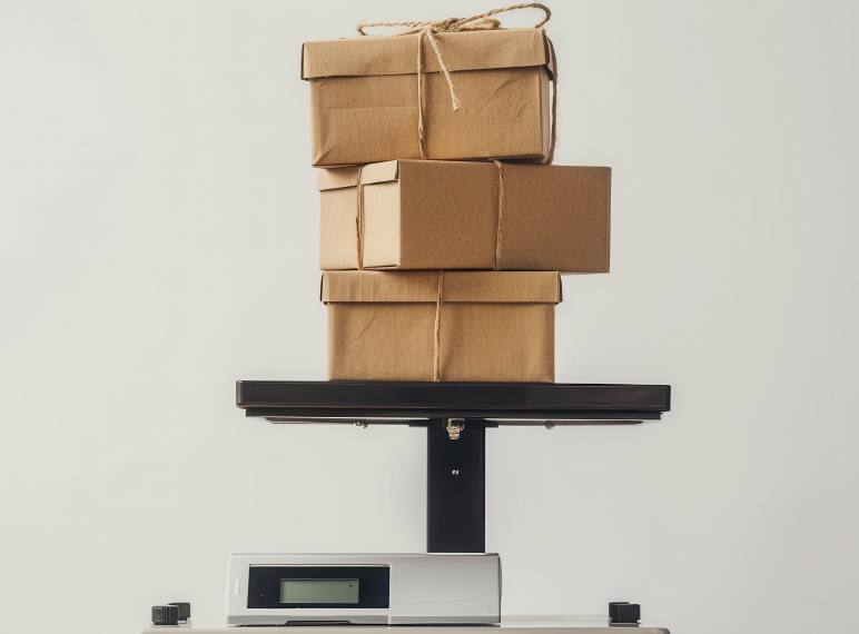 cajas una sobre otras para ser pesadas