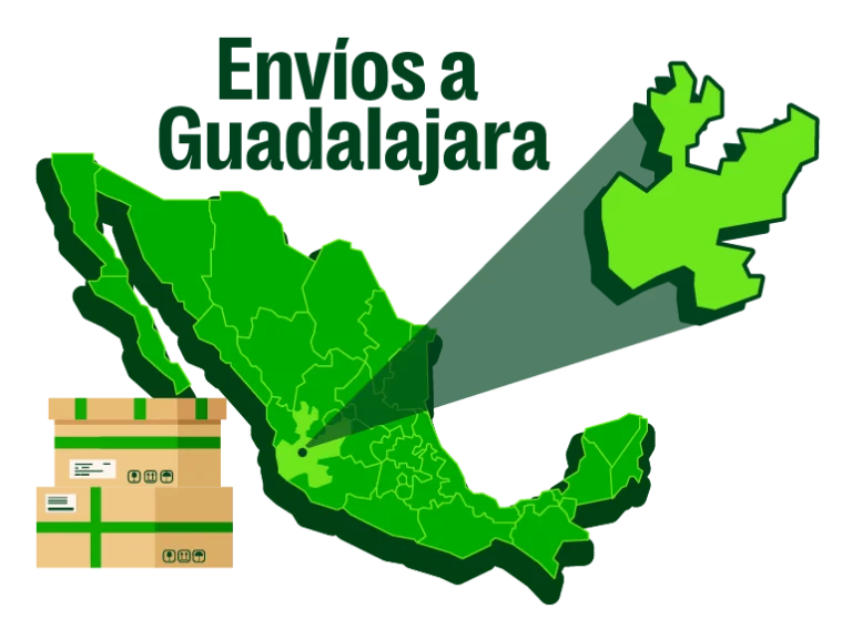 Mapa seleccionando envios a guadalajara