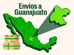 un dibujó de un mapa de México donde resalta el Estado de Guanajuato- Envios a Guanajuato